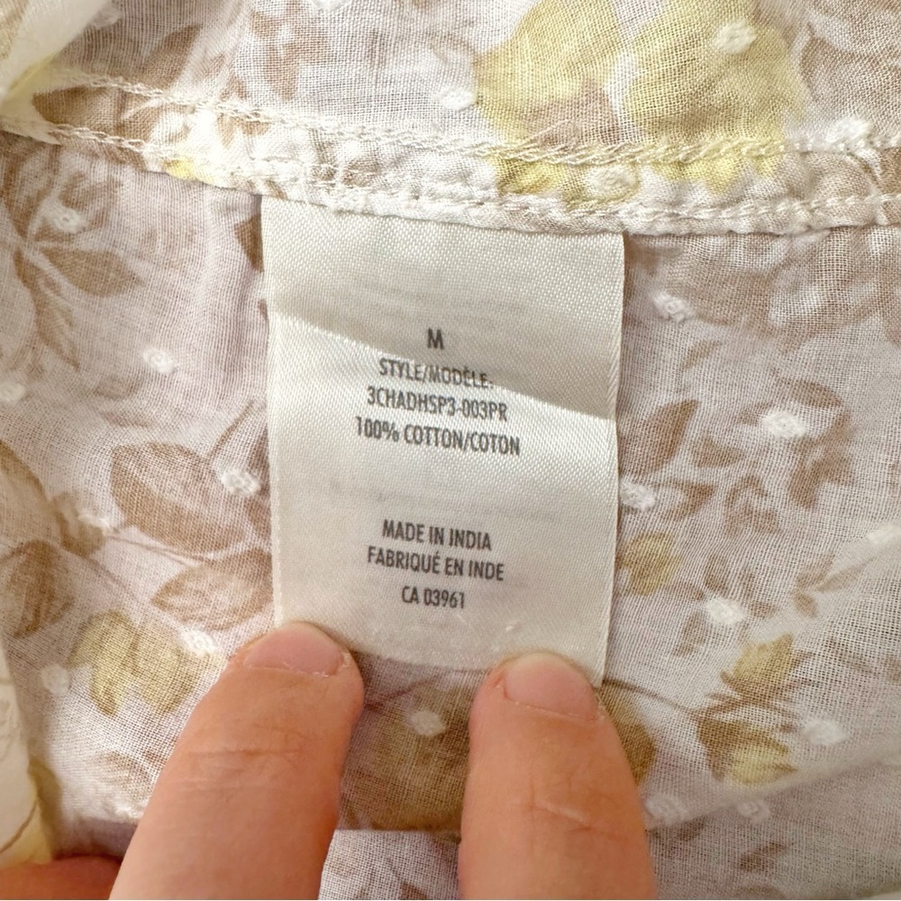 Denver Hayes Floral Pattern Boho Casual Hippie Button Down Shirt Blouse Medium - Picture 4 of 15